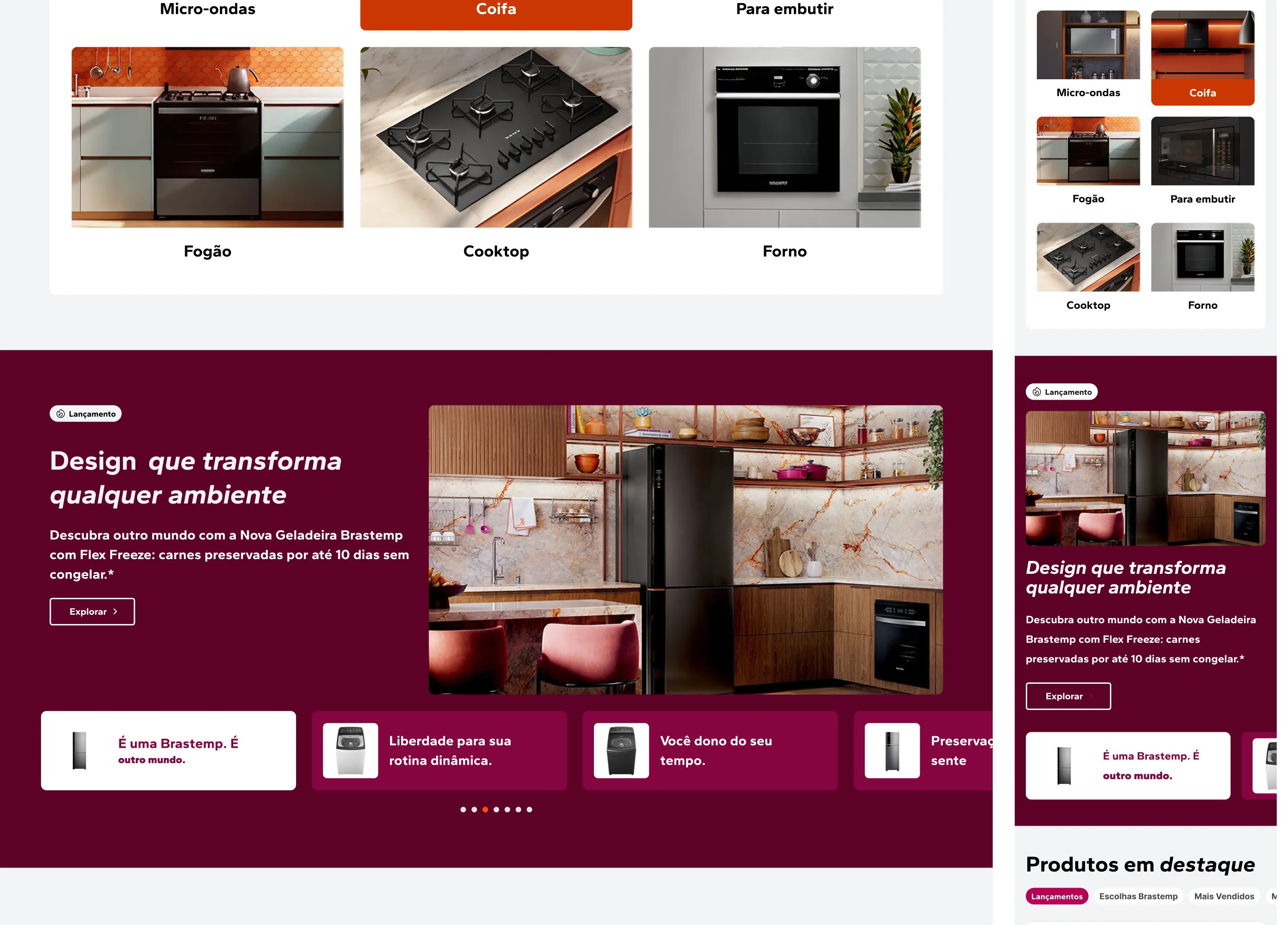 Branded Moment in context: deliberate visual break from a neutral background to a module in Marsala.