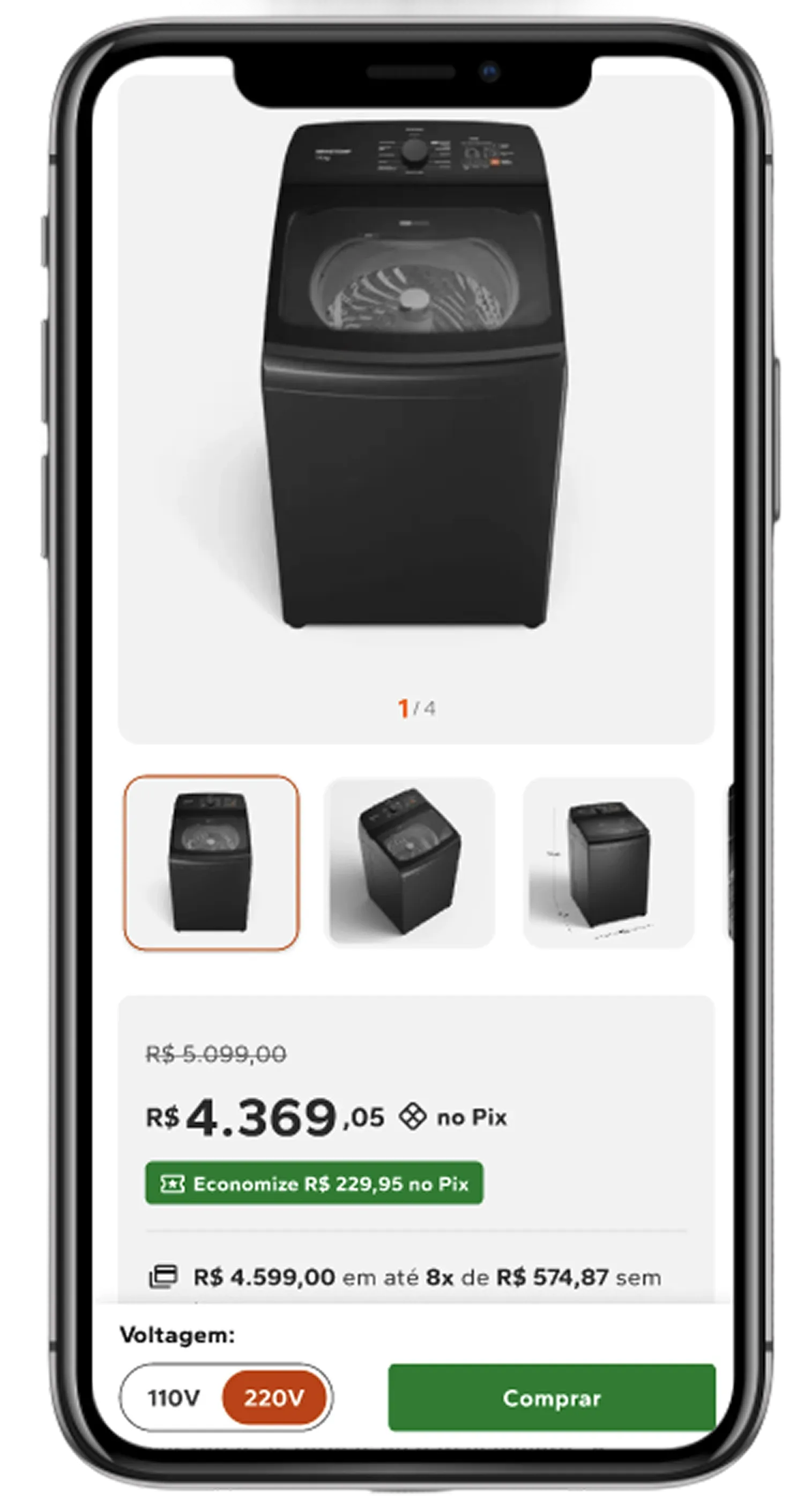 Redesigned first view on mobile: optimized image above the fold, legible pricing, and a persistent Buy CTA